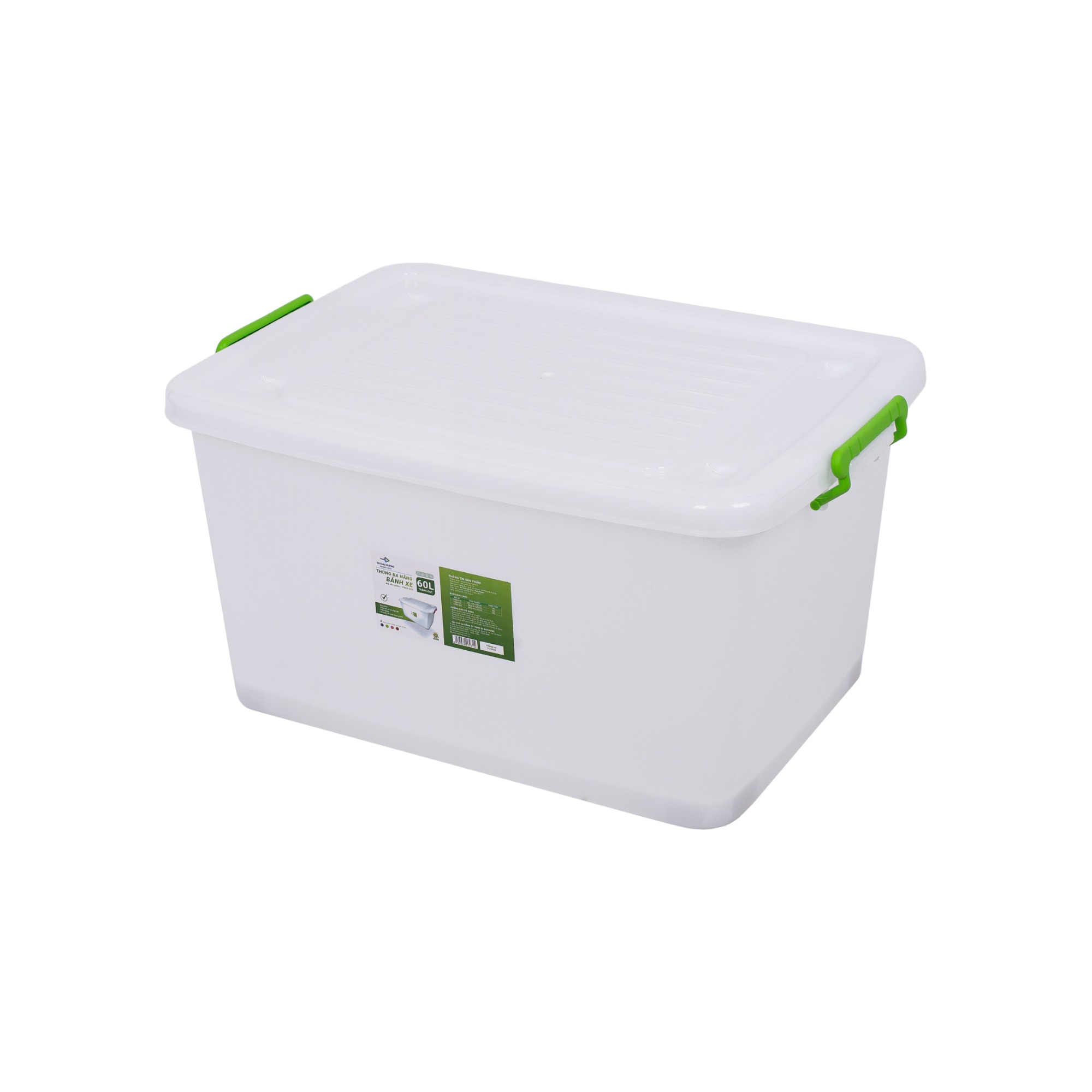 Plastic storage boxes with wheels 60l Opaque