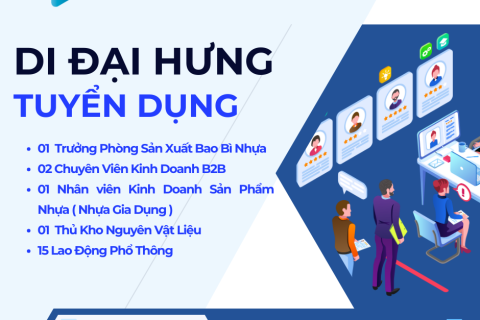 Tuyển dụng tháng 8 công ty TNHH Di Đại Hưng